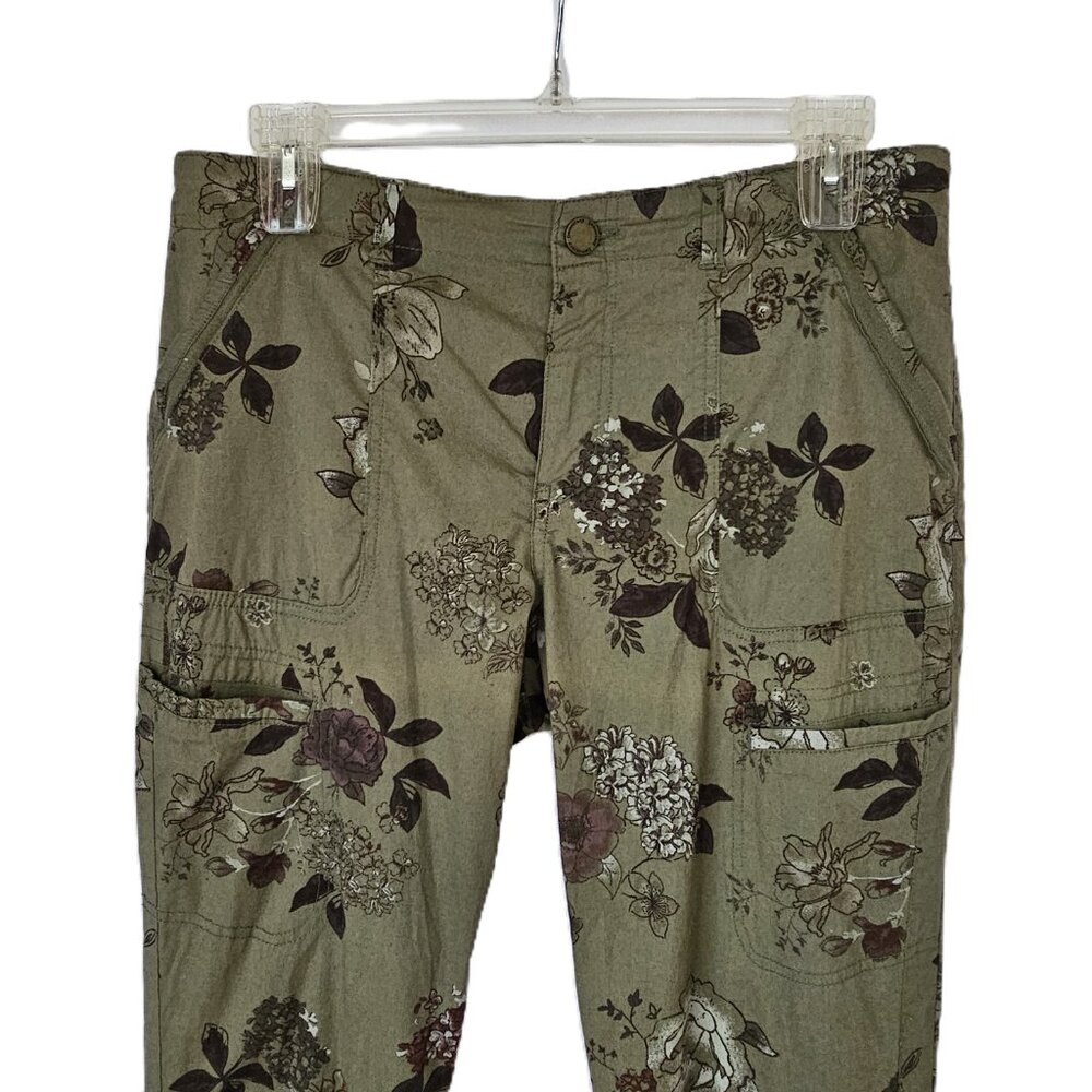 Democracy “Flex”-ellent Utility Pants – Floral Olive Green  Size 14 - Picture 3 of 16